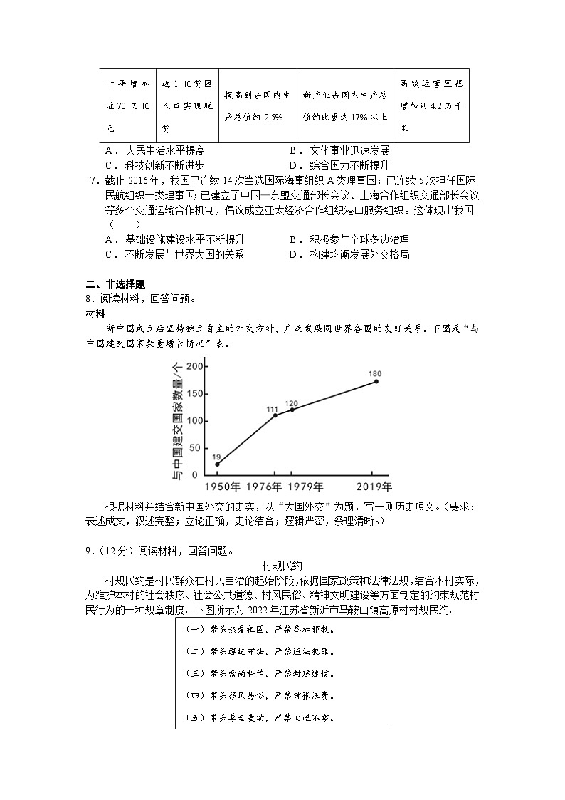 人教统编版高中历史必修中外历史纲要 第三十课 新时代中国特色社会主义的伟大成就（2023新版） 课件+教案+同步分层练习(含答案)02