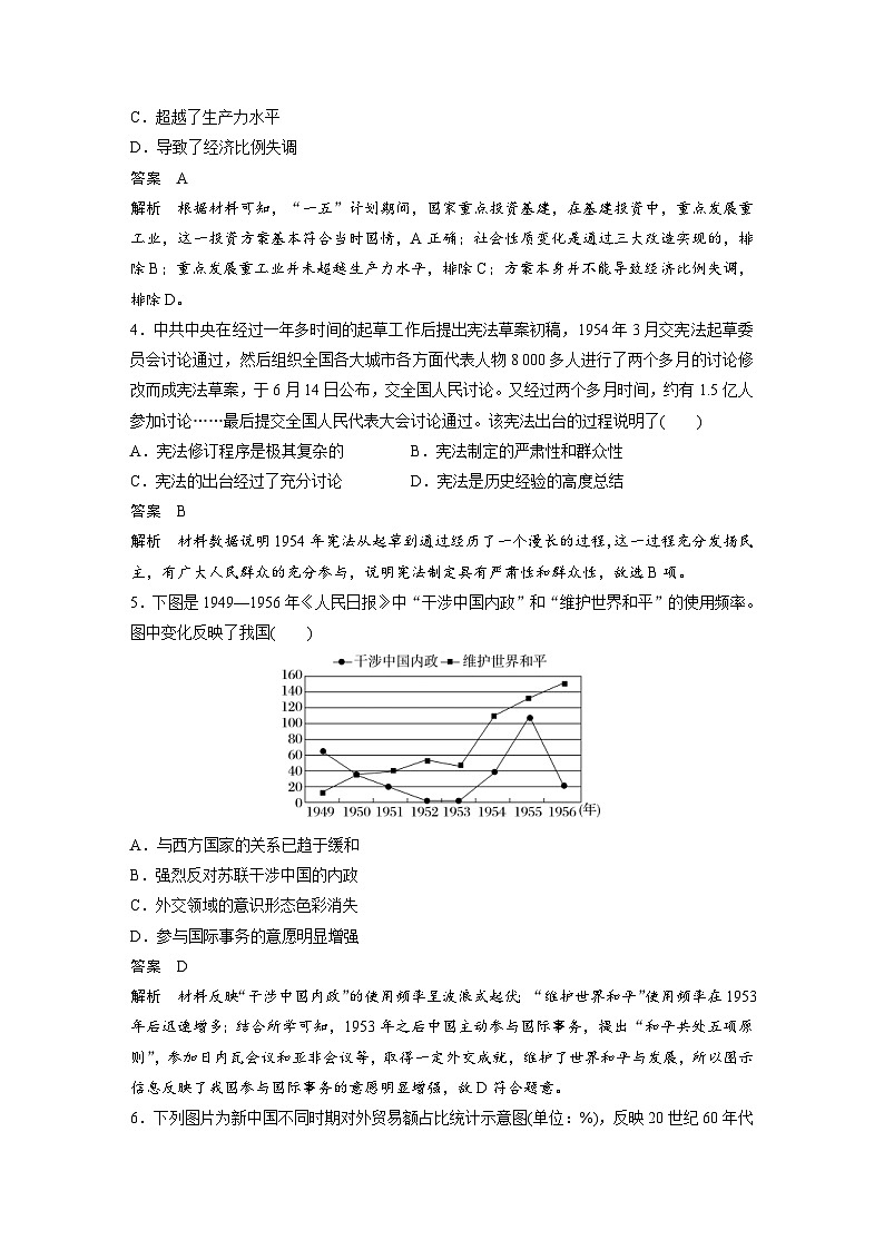 新高考历史一轮复习精品学案 阶段检测3　中国现代史（含解析）第2页