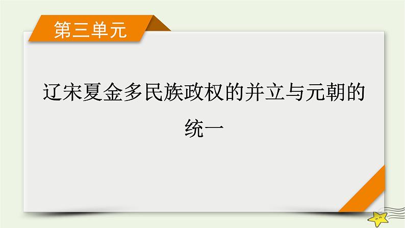 新高考高考历史一轮复习精品课件第3单元第8讲课时2辽夏金元的统治（含解析）第1页