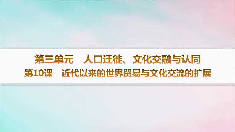 新教材2023_2024学年高中历史第4单元商路贸易与文化交流第10课近代以来的世界贸易与文化交流的扩展课件部编版选择性必修301