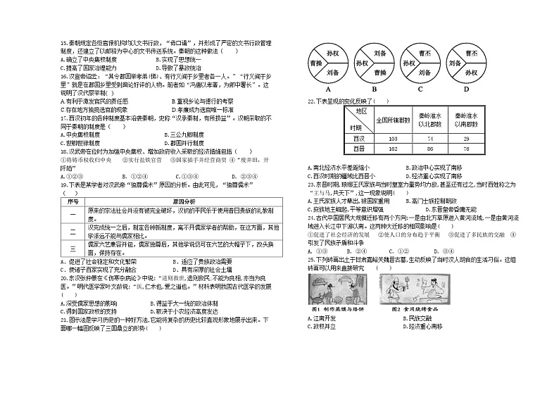 太原五中高一月考试卷历史2023-10月(6)第2页
