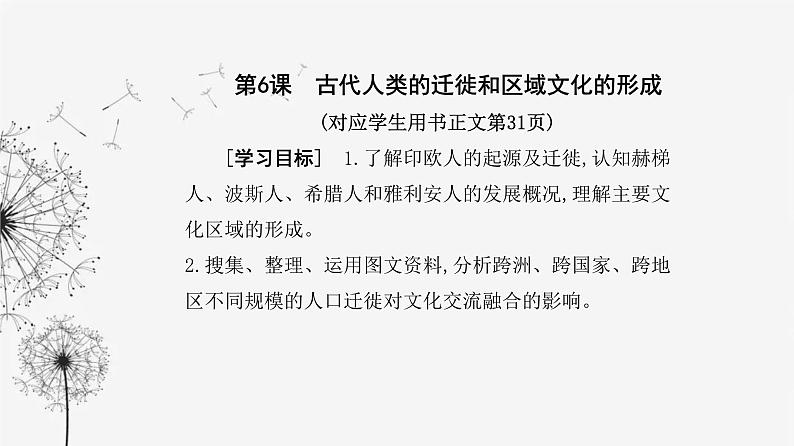 人教版高中历史选择性必修3第三单元人口迁徙、文化交融与认同第六课古代人类的迁徙和区域文化的形成课件02