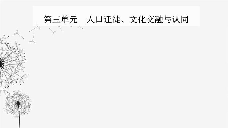 人教版高中历史选择性必修3第三单元人口迁徙、文化交融与认同第七课近代殖民活动和人口的跨地域转移课件01