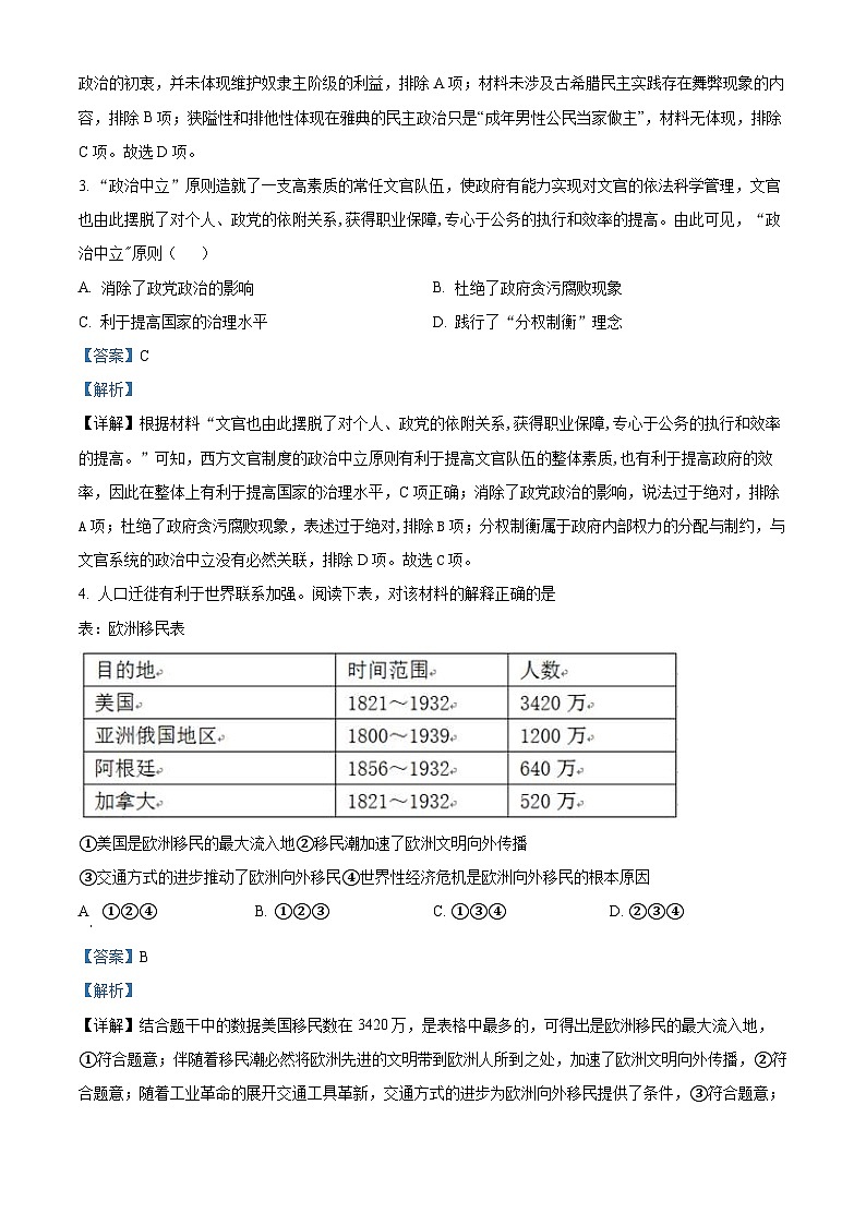 辽宁省沈阳市新民市高级中学2024届高三历史上学期10月月考试题（Word版附解析）第2页