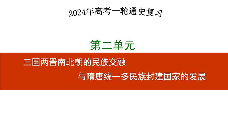 第5讲+++三国两晋南北朝的政权更迭与民族交融+-+备战2024年高考历史一轮复习考点知识一遍过（中外历史纲要上）课件PPT第1页