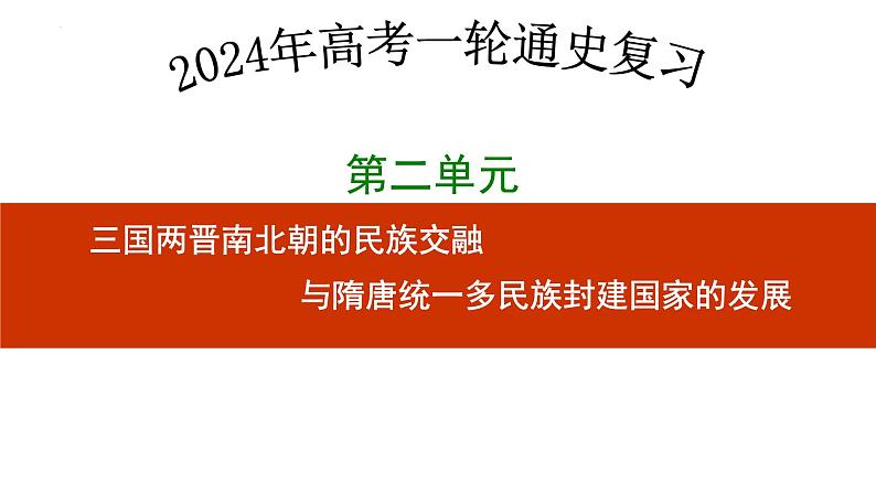 第7讲++三国至隋唐五代的文化+-+备战2024年高考历史一轮复习考点知识一遍过（中外历史纲要上）课件PPT第1页