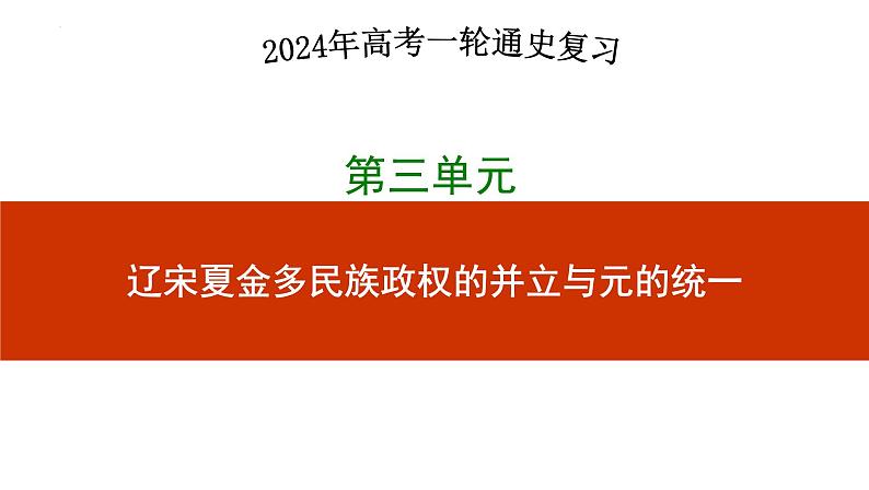 第8讲+++辽宋夏金元的政治、军事+-+备战2024年高考历史一轮复习考点知识一遍过（中外历史纲要上）课件PPT第1页