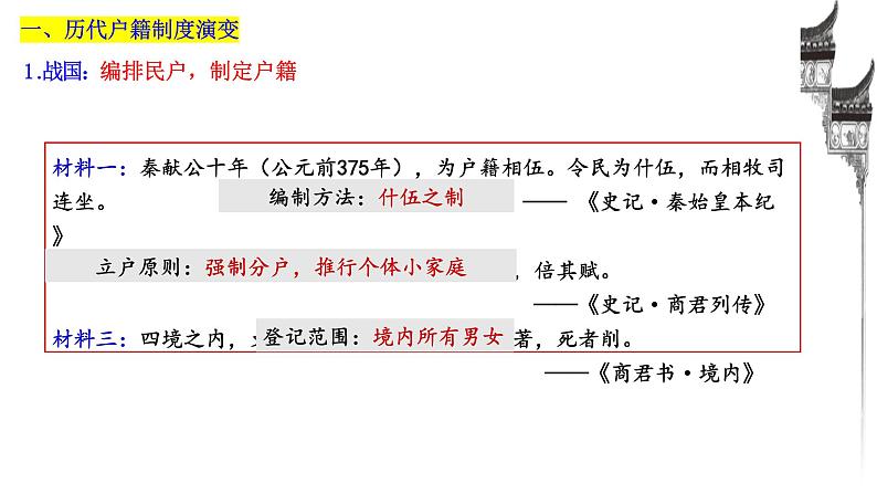 第17课+中国古代的户籍制度与社会治理（同步课件）-2023-2024学年高二历史同步精品课堂（统编版选择性必修1）第5页