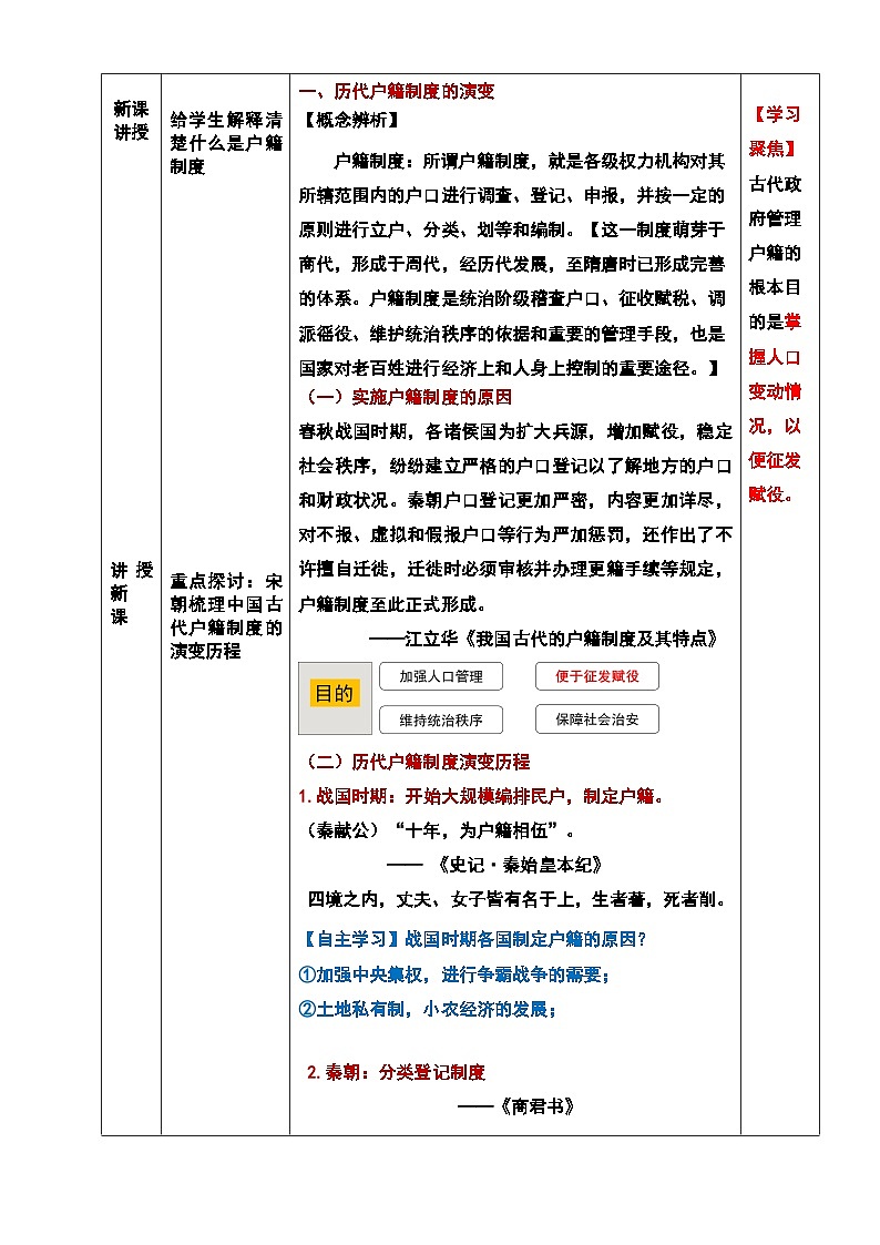 第17课 中国古代的户籍制度与社会治理 教学设计--2023-2024学年高二上学期历史统编版（2019）选择性必修1国家制度与社会治理第2页