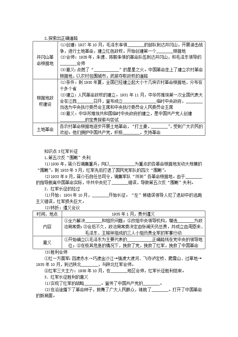 2024版新教材高中历史第七单元中国共产党成立与新民主主义革命兴起第二十一课南京国民政府的统治和中国共产党开辟革命新道路导学案部编版必修中外历史纲要上02