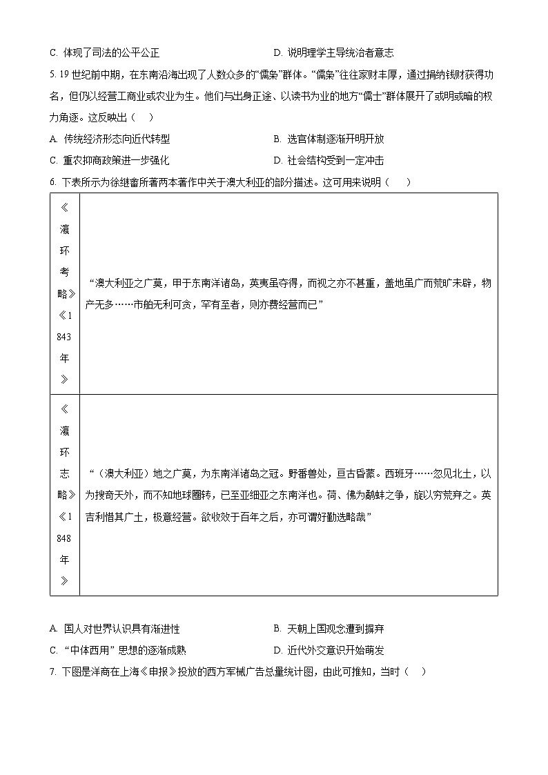 江苏省南京市六校联合体2024届高三10月联合调研历史试题02