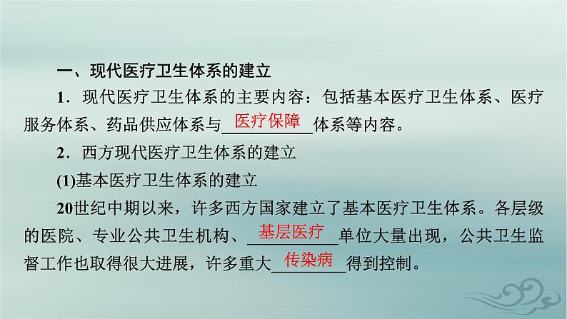 新教材适用2023_2024学年高中历史第6单元医疗与公共卫生第15课现代医疗卫生体系与社会生活课件部编版选择性必修207