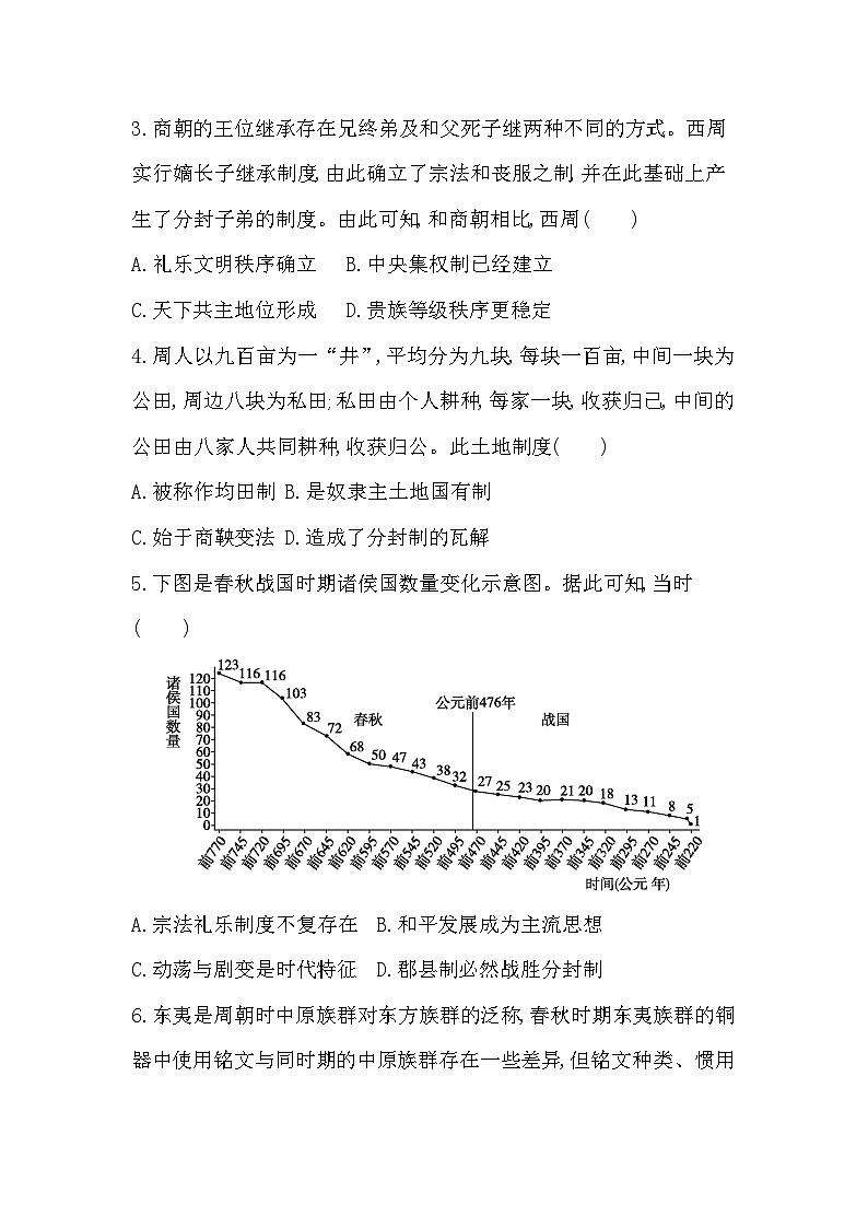 2024年高考历史一轮复习课时作业（浙江专用）第一单元从中华文明起源到秦汉统一多民族封建国家的建立与巩固（Word版附解析）第2页