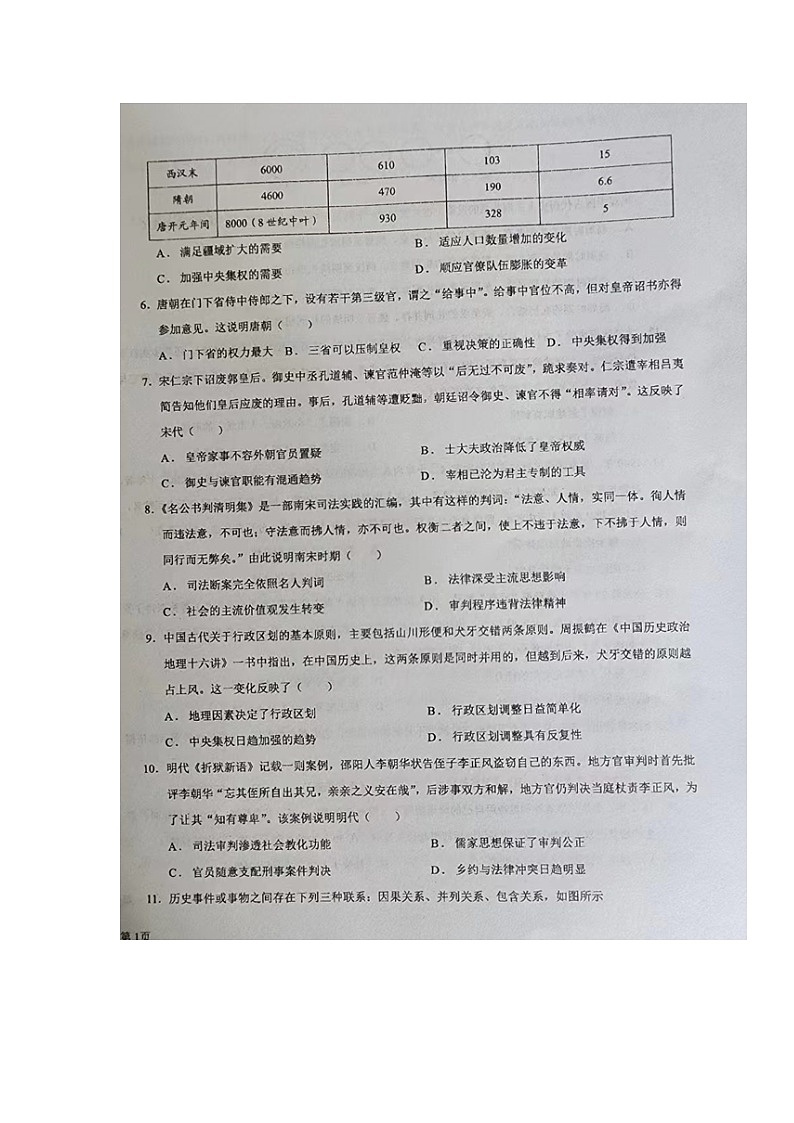 甘肃省白银市第九中学2023-2024学年高二上学期期中考试历史试题第2页