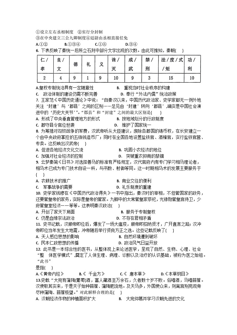 广东省汕头市六都中学2023-2024学年高一上学期期中考试历史试题第2页