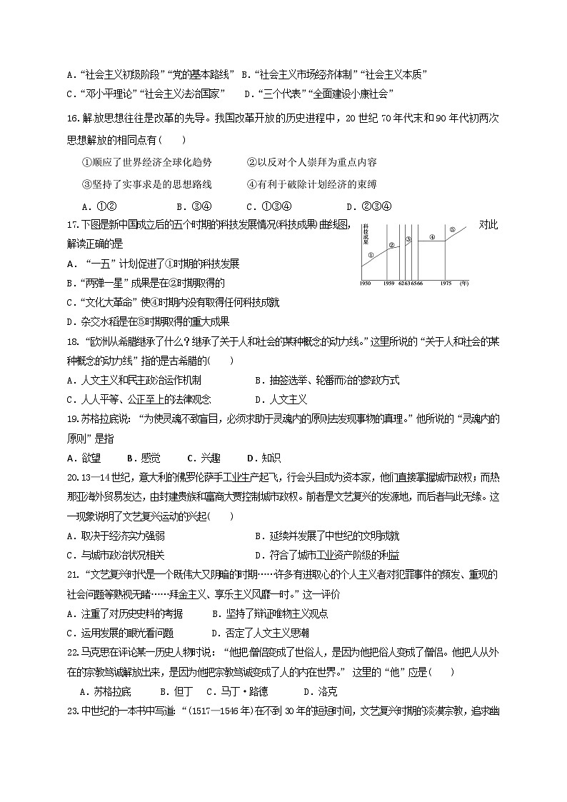 新津中学高二12月月考历史试题及答案第3页