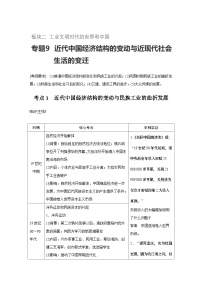 高考历史知识 专题9    近代中国经济结构的变动与近现代社会生活的变迁