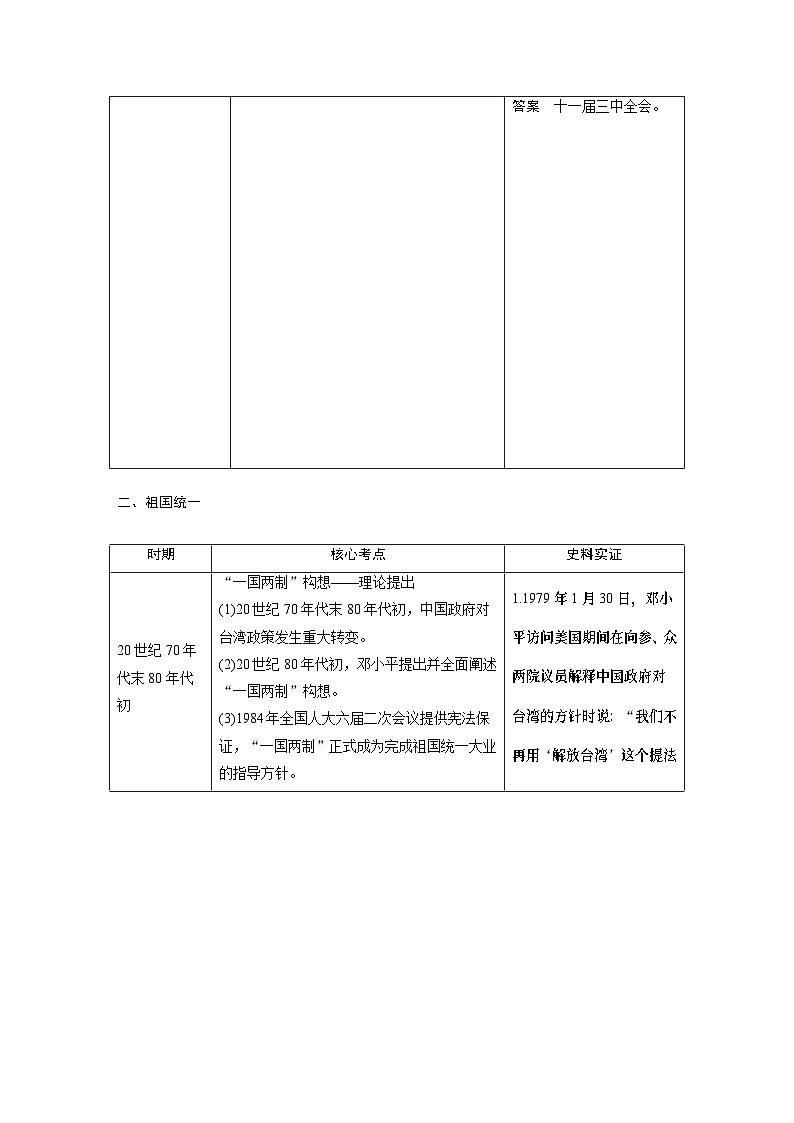 高考历史知识 专题14    现代中国的政治、外交与祖国统一第3页