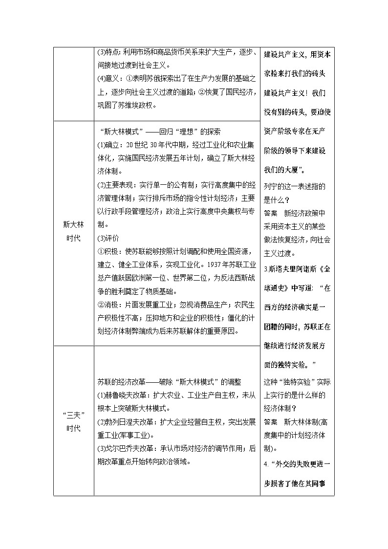 高考历史知识专题11    20世纪世界经济体制的创新与调整第2页