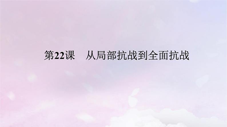 2024版新教材高中历史第八单元中华民族的抗日战争和人民解放战争第二十二课从局部抗战到全国抗战课件部编版必修中外历史纲要上第1页