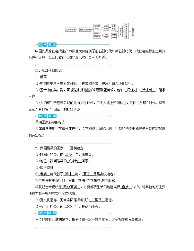 新教材适用2023_2024学年高中历史第1单元从中华文明起源到秦汉统一多民族封建国家的建立与巩固第1课中华文明的起源与早期国家学案部编版必修中外历史纲要上03