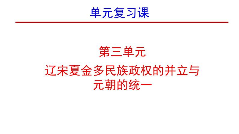 辽宋夏金多民族政权的并立与元朝的统一课件第1页