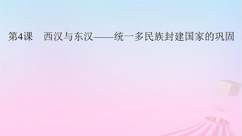 新教材适用2023_2024学年高中历史第1单元从中华文明起源到秦汉统一多民族封建国家的建立与巩固第4课西汉与东汉__统一多民族封建国家的巩固课件部编版必修中外历史纲要上02