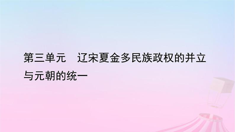 新教材适用2023_2024学年高中历史第3单元辽宋夏金多民族政权的并立与元朝的统一第10课辽夏金元的统治课件部编版必修中外历史纲要上01