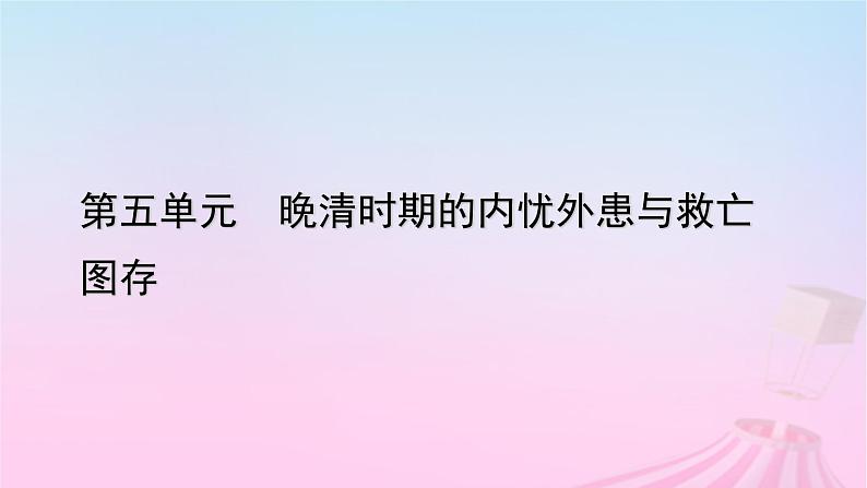 新教材适用2023_2024学年高中历史第5单元晚清时期的内忧外患与救亡图存第16课国家出路的探索与列强侵略的加剧课件部编版必修中外历史纲要上01