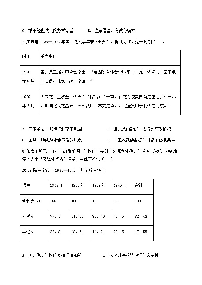 黑龙江省牡丹江市2023-2024学年高三上学期11月第二次月考历史试卷（含答案）03