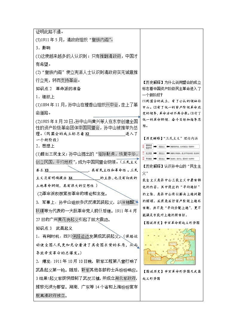 统编版（2019）必修中外历史纲要（上）2024届高三一轮复习  第18课 辛亥革命 （讲义）（含答案）02