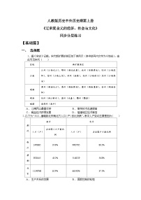 高中历史人教统编版(必修)中外历史纲要(上)第11课 辽宋夏金元的经济与社会达标测试