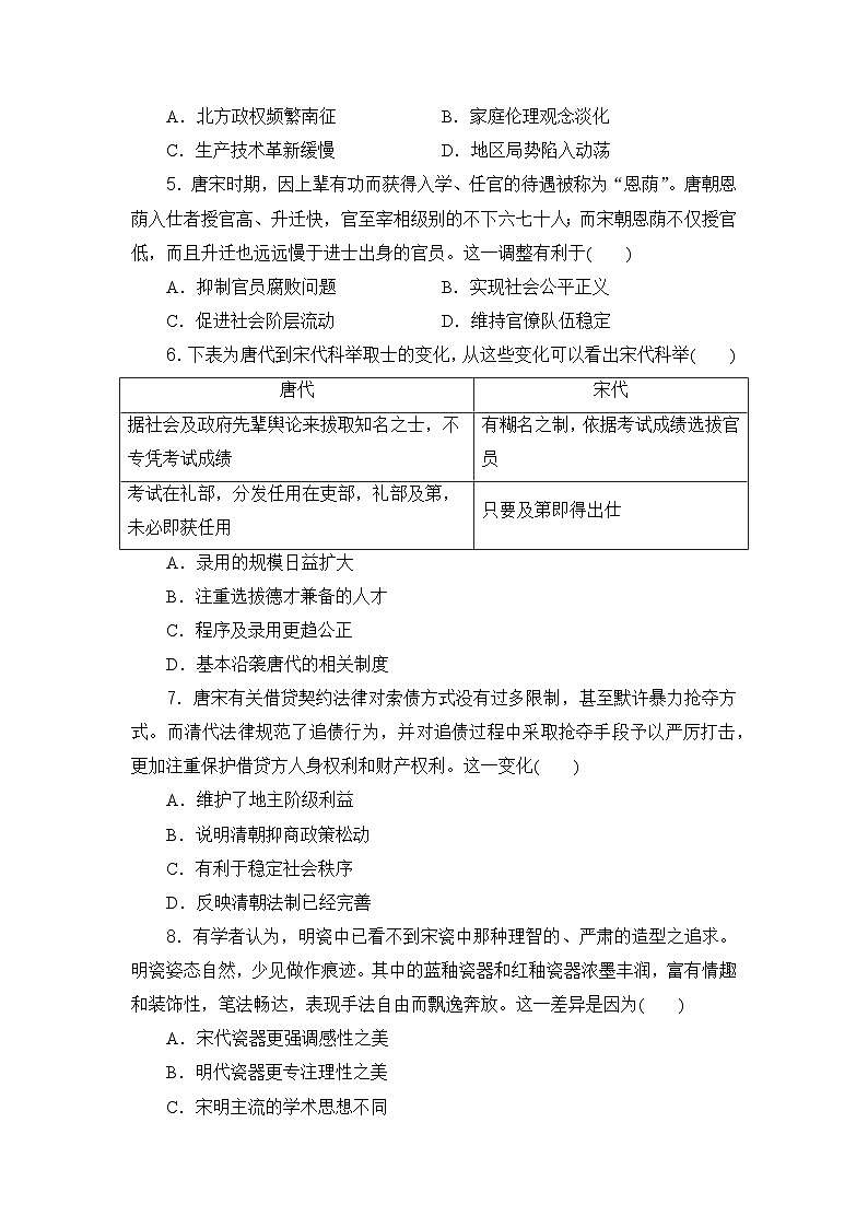 2023-2024年高中历史高考专题通关卷题型通关卷(五)比较异同类选择题、观点评析类非选择题02