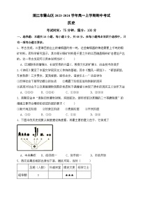 广东省湛江市霞山区2023-2024学年高一上学期期中考试历史试题（含答案）