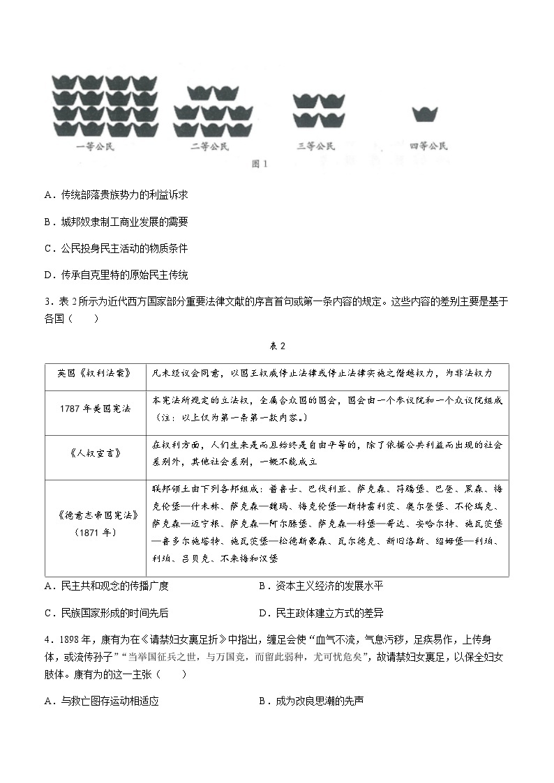 贵州省部分学校2023-2024学年高二上学期期中联考历史试卷（含答案）02