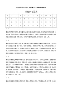 云南省红河州开远市2023-2024学年高一上学期期中考试历史试题（含解析）