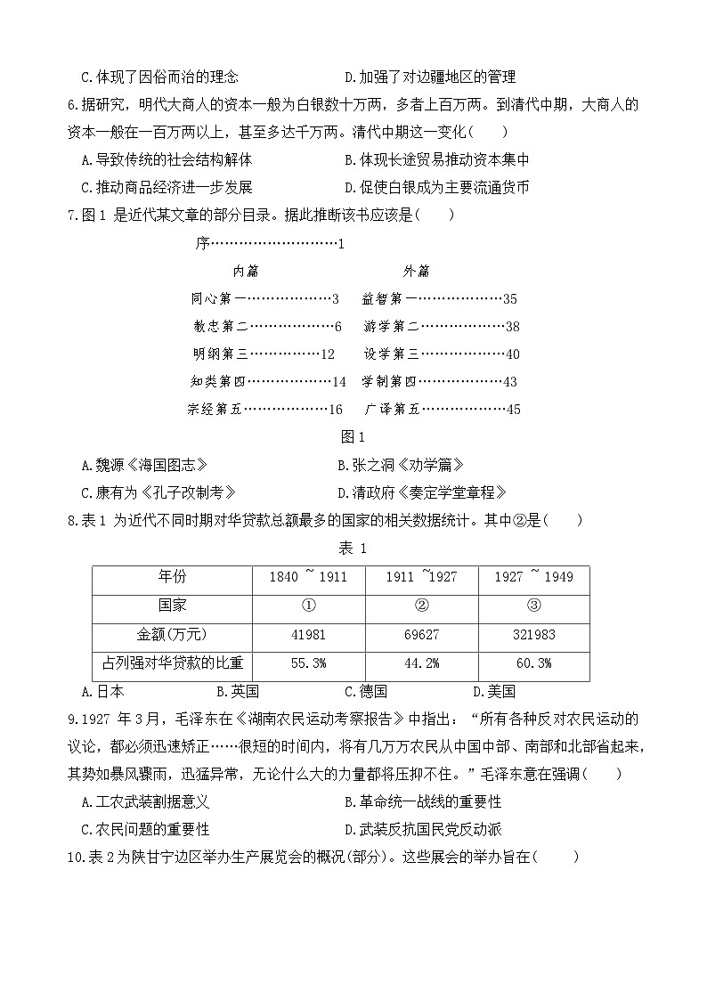 2024届山东普高大联考高三上学期11月联合质量测评历史试题第2页