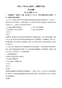 四川省泸州市泸县第一中学2023-2024学年高二上学期期中历史试题（Word版附解析）