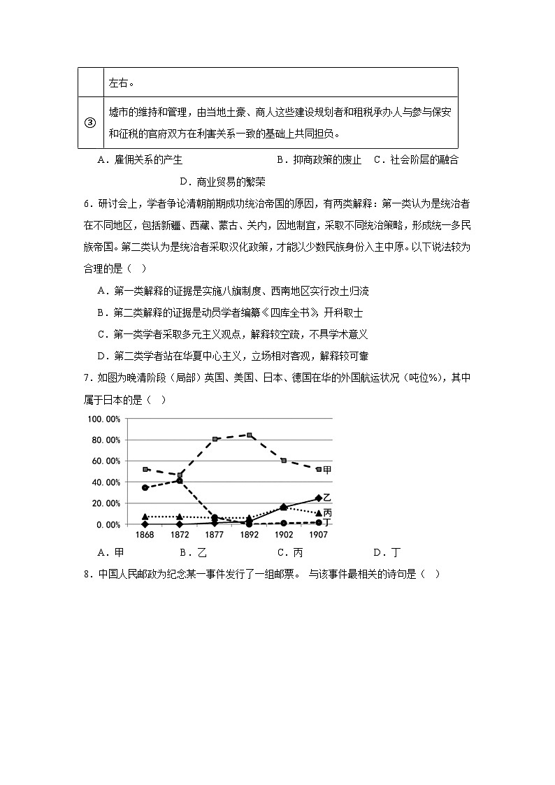 湖南省岳汨联考2023-2024学年高三上学期期中考试历史试题第3页