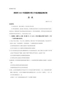 2024贵阳普通高中高三上学期11月质量监测历史PDF版含答案