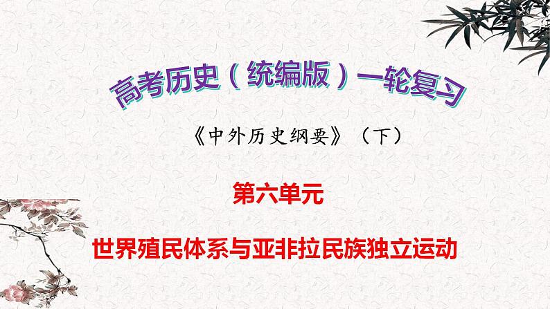 第41讲 资本主义世界殖民体系的形成 教学课件2024届高三统编版（2019）必修中外历史纲要下一轮复习01