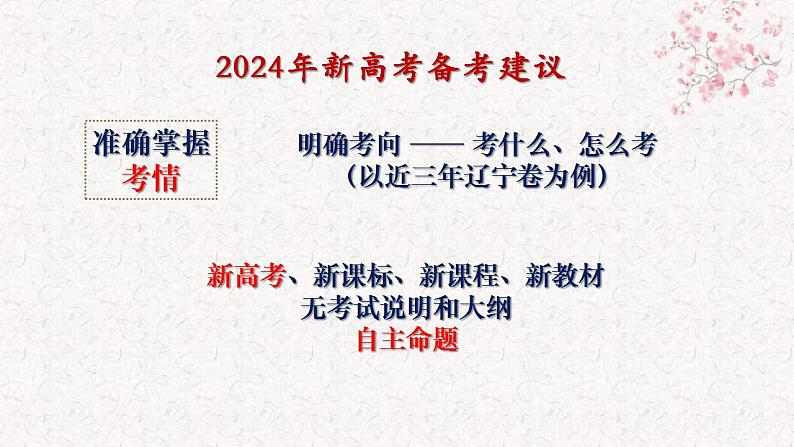 依标为本 强基提能——以近三年辽宁卷为例 课件 2024届新高考历史试题命制特点、方向及复习策略03