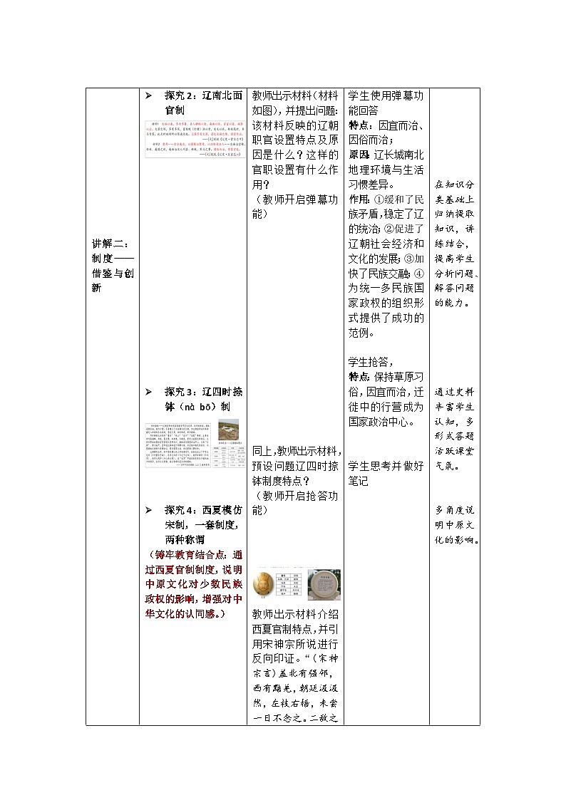第10课 辽夏金元的统治 教学设计03