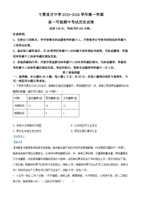 2024回族自治区银川西夏区育才中学高一上学期11月期中历史试题含解析