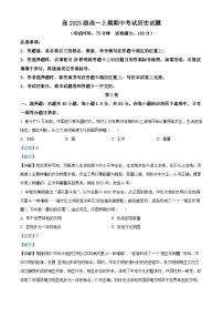 四川省南充高级中学2023-2024学年高一上学期期中历史试题（Word版附解析）