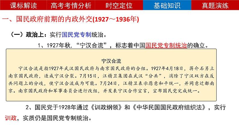 第21课南京国民政府的统治和中国共产党开辟革命的新道路 课件—2024届高三历史统编版一轮复习07