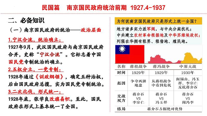 国共十年对峙——南京国民政府统治前期 课件-2024届高三统编版历史一轮复习04