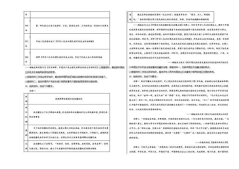 第13课  当代中国的民族政策  同步练习（含解析）2023—2024学年高二历史部编版（2019）选择性必修1国家制度与社会治理03