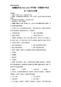 2023维吾尔自治区喀什地区伽师县高三上学期11月期中考试历史试题含答案