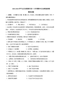 2023-2024学年山东省新泰市高一上学期期中历史质量检测模拟试题1（含解析）